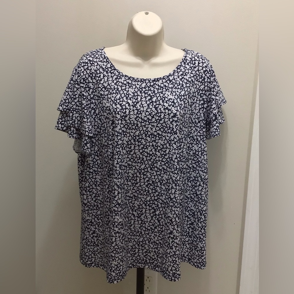 Blue & white blouse